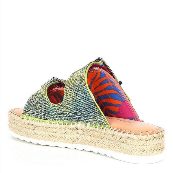 Gianni Bini Rhinestone Banded Flatforms - Picture 3 of 9